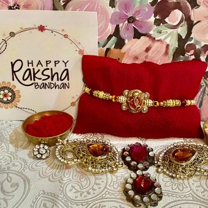 Red Ganesha Rakhi aus