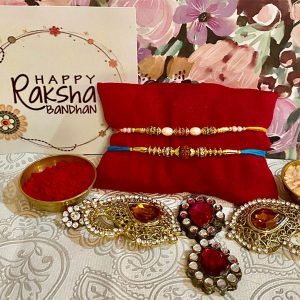 Rudraksh and pearl rakhis