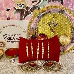 Thali 5 pearl rakhi set(Aus)