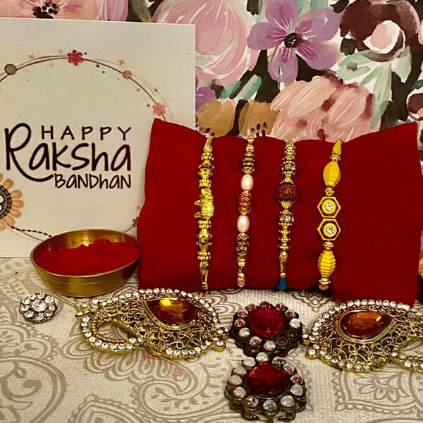 4 Ethnic Rakhis Set