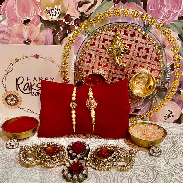 Thali 2 om rakhis set