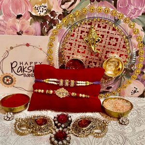 Thali with handmade rakhis(Aus)