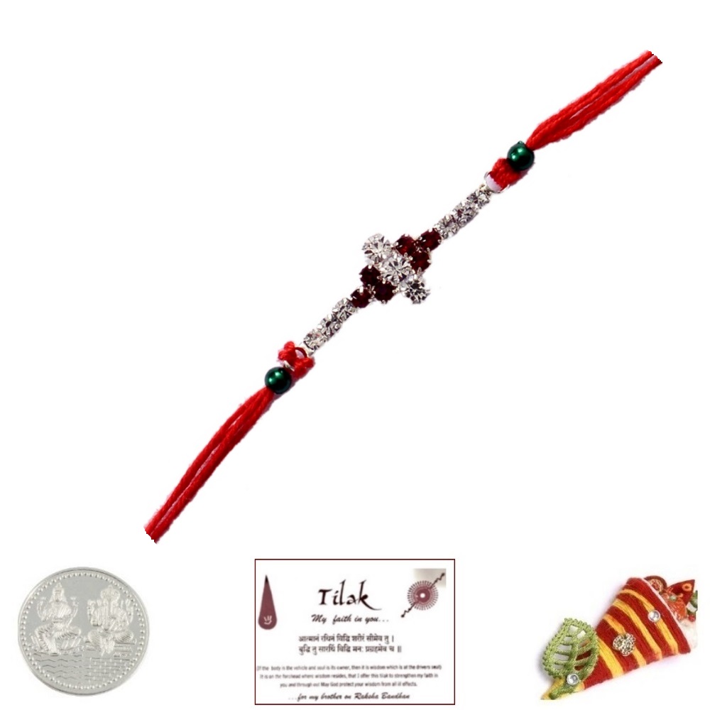 Striking Fancy Rakhi with Free Silver Coin