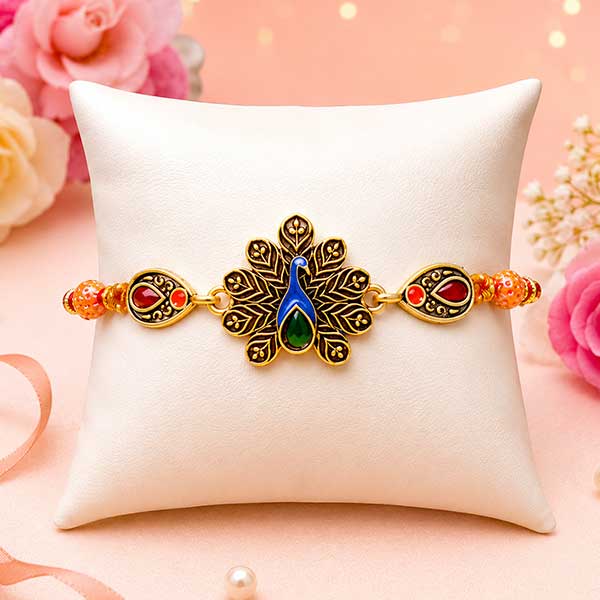 Antique Designer Peacock Rakhi