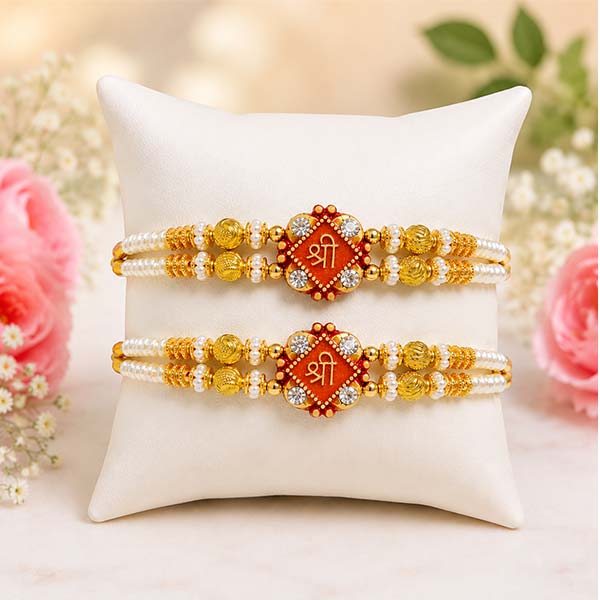 Shree Pearl Beads Rakhi Set