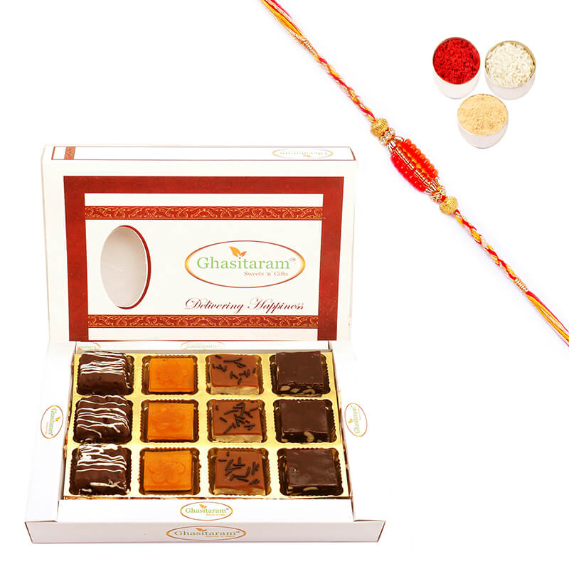 Rakhi Special Sweets Box 12 Pcs with Rakhi