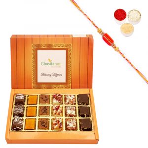 Rakhi Special Sweets Box 18 Pcs with Rakhi