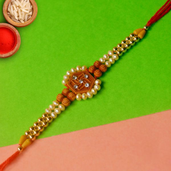 Pearl Swastika Rakhi