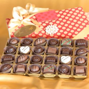 Designer Brocade Box of 24 with Classic Chocolate Truffles