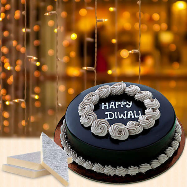 Diwali Cake with Kaju Katli