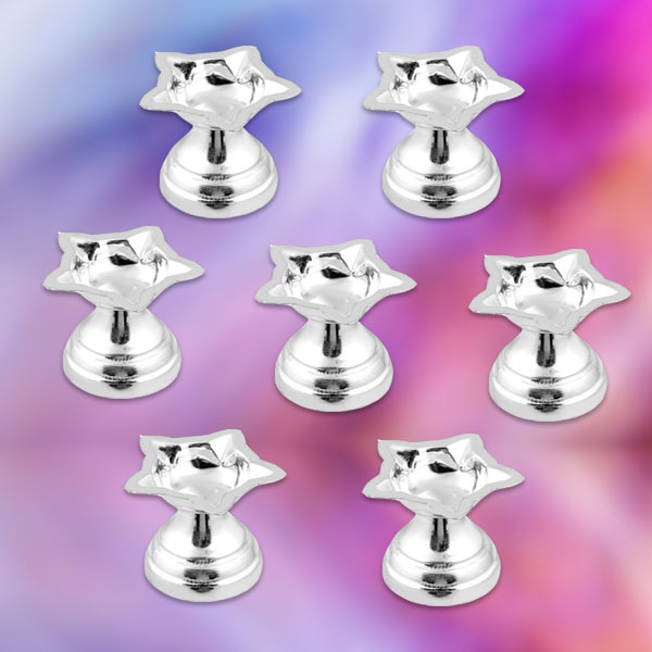 Silver Panchmukhi Diya Set