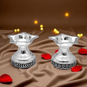 Silver 5 Flame Diwali Diya