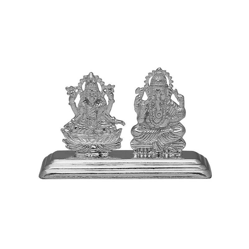 Laxmi Ganesh Silver Idol