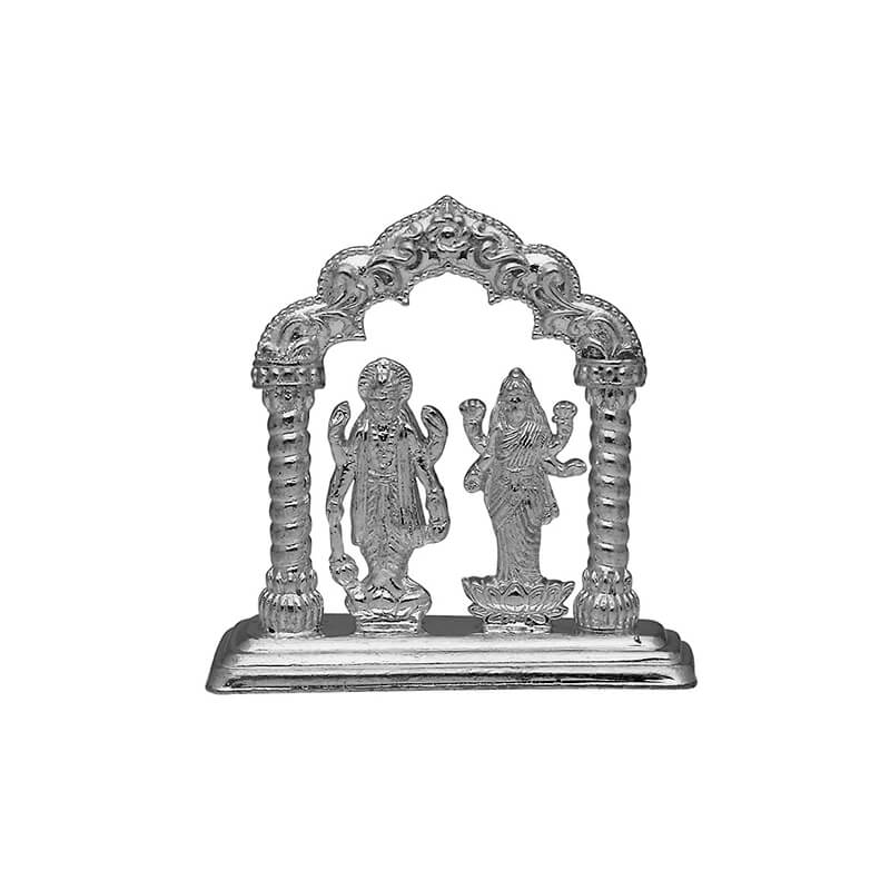 Lakshmi Narayan Silver idol in Mandapam