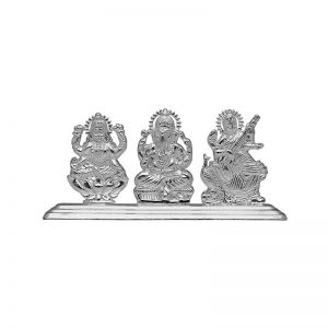 Lakshmi Ganesh Saraswati Silver idol