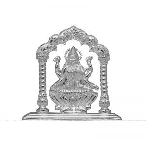 Silver Goddess Laxmi idol in Mandapam