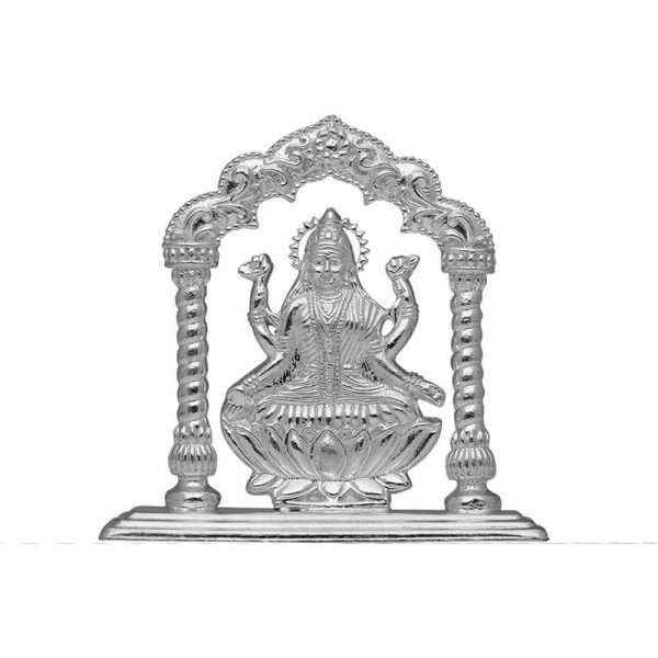 Silver Goddess Laxmi idol in Mandapam