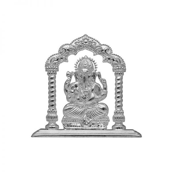 Silver Goddess Ganesh idol in Mandapam