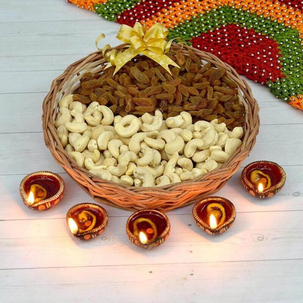 Royal Diwali Dry Fruit Basket with Diya