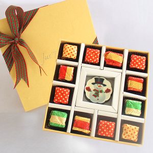 Christmas Chocolate Message Cute Snowman Design