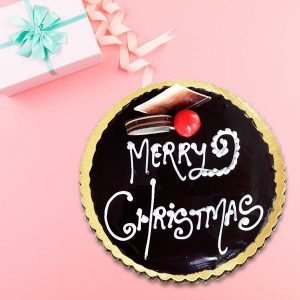 Eggless Chocolate Christmas Cake