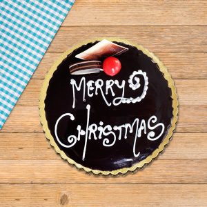 Eggless Chocolate Christmas Cake