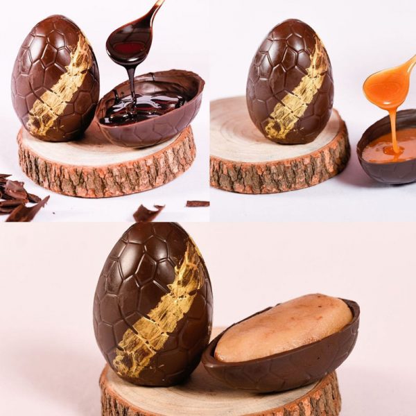 Chocolate Easter Eggs with Truffle, Caramel and Marzipan
