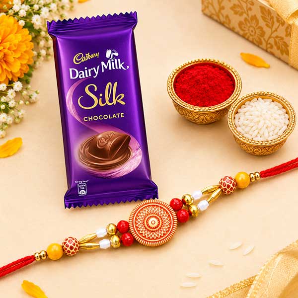 Big Cadbury Silk Chocolate with Rakhi