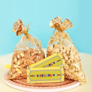 Cashew Almond Pack with 2 Rakhis