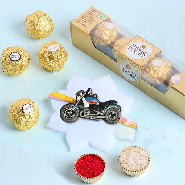 Ferrero Rocher with Bike Rakhi for Kids