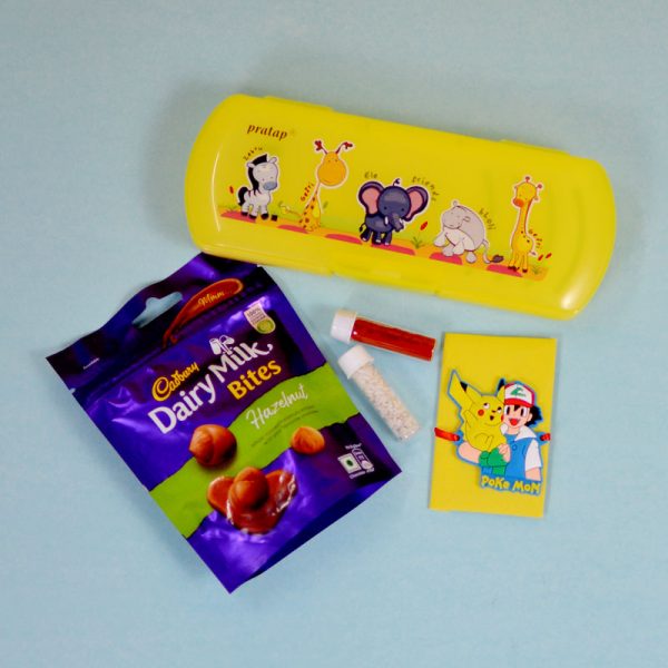 Kids Rakhi with Chocolate Pencil Box
