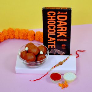 Gulab Jamun and Amul Dark Chocolate with Rakhi