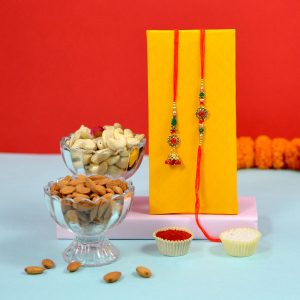 Amazing Rakhi Pair with Dry Fruits