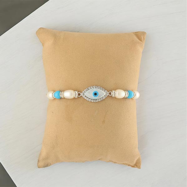 Captivating Evil Eye Silver Rakhi