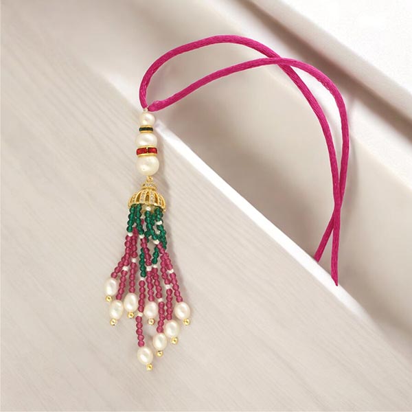 Gleaming Designer Lumba Pearl Rakhi