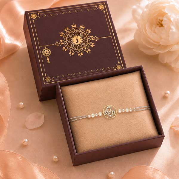 Om Pearl Silver Bracelet Divine Elegance