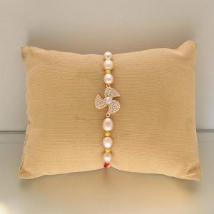Shimmering Fresh Water Pearl Rakhi For Brother