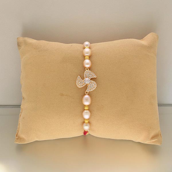 Shimmering Fresh Water Pearl Rakhi For Brother
