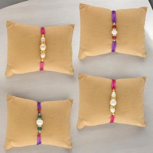 Combo of 4 Elegant Pearl Rakhis