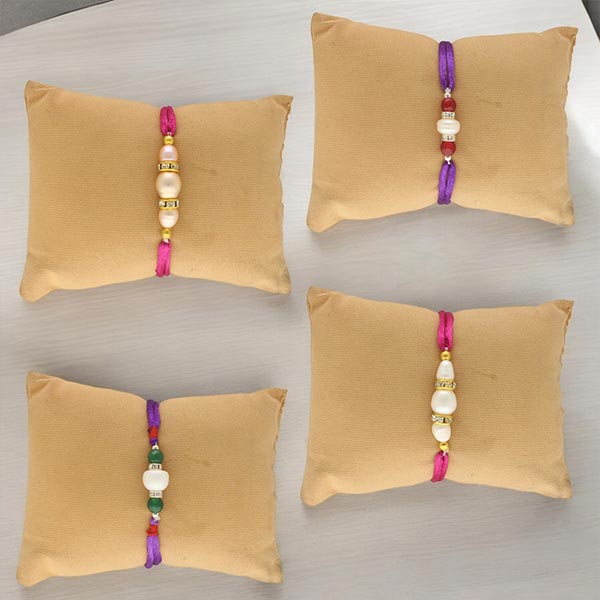 Combo of 4 Elegant Pearl Rakhis