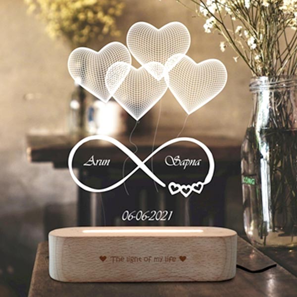 Heart Lamp With Names