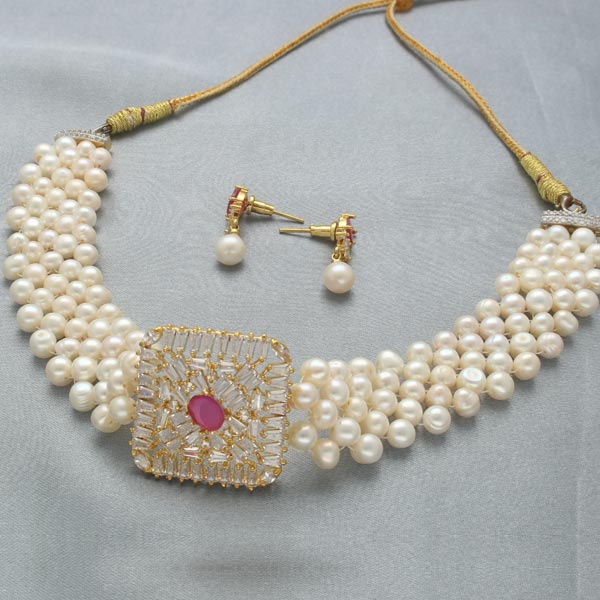 Kajal Pearl Choker Necklace for Mother