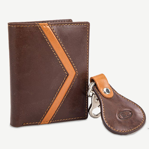 Gents Leather Wallet with Key Ring