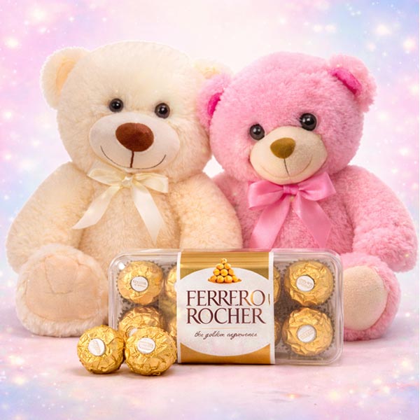 Loving Teddy Pair Chocolate Hamper