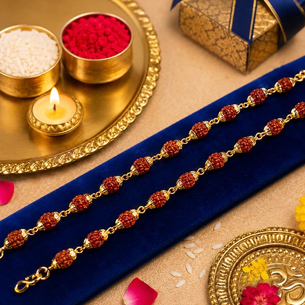 2 Premium Rudraksha Bracelet Rakhis