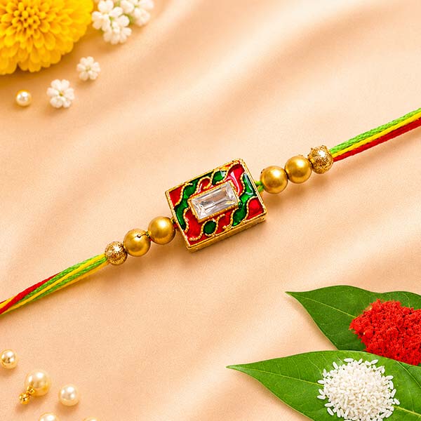 Antique Minakari Metal Rakhi