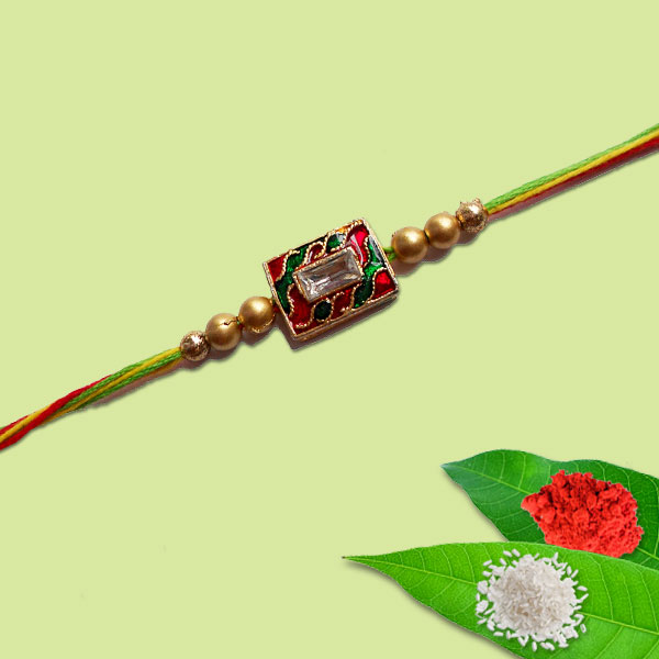 Antique Minakari Metal Rakhi