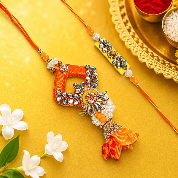 Kundan Bhaiya Bhabhi Rakhi Pair