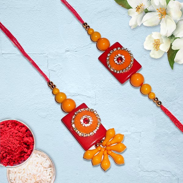 Elegant Rakhi Pair Set