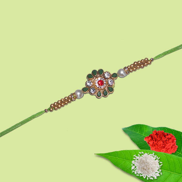 Flower Kundan Rakhi